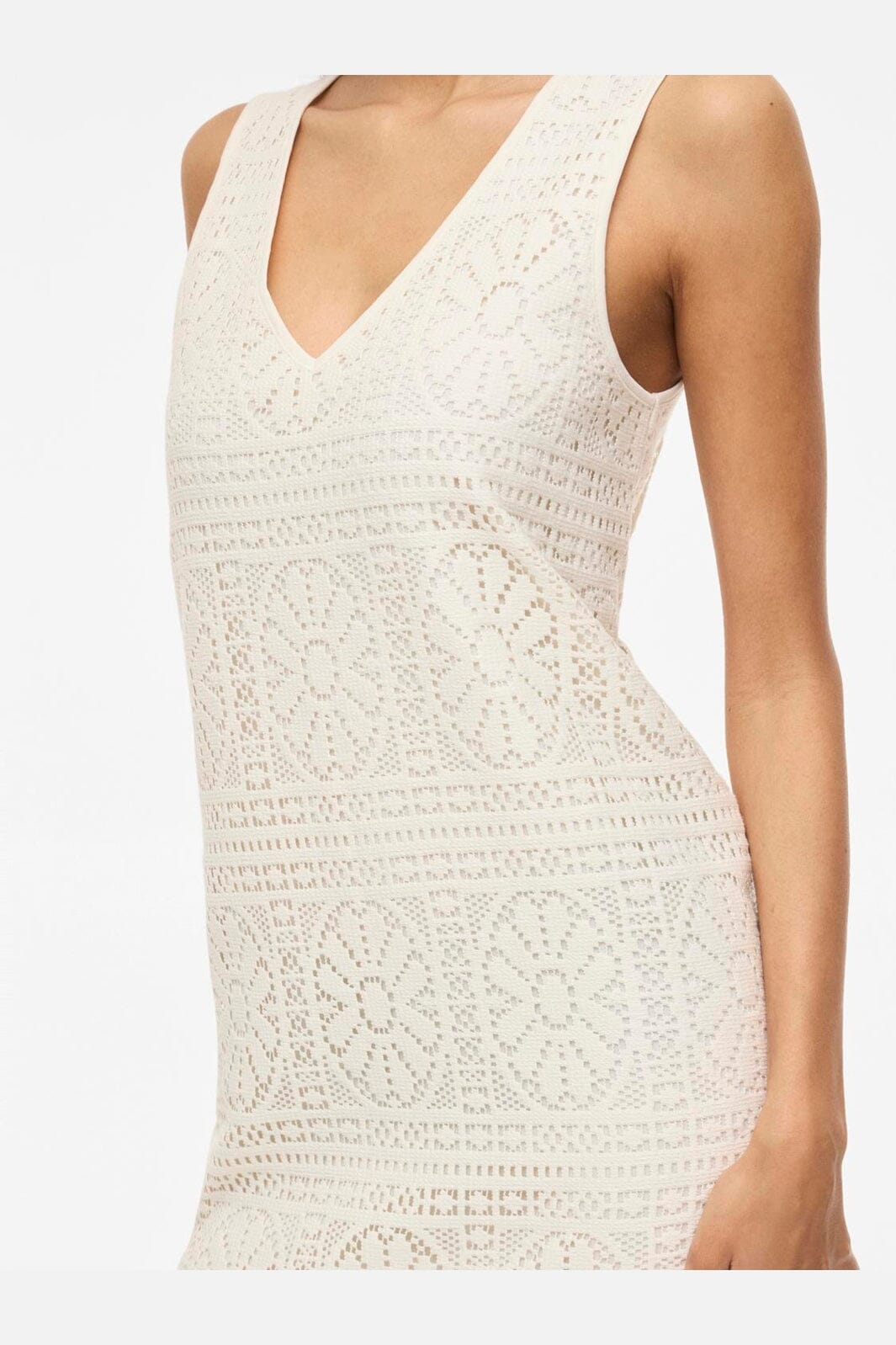 Vila - Vimerinda V-Neck S/L Midi Dress/Vol/Rs - 4978545 Birch