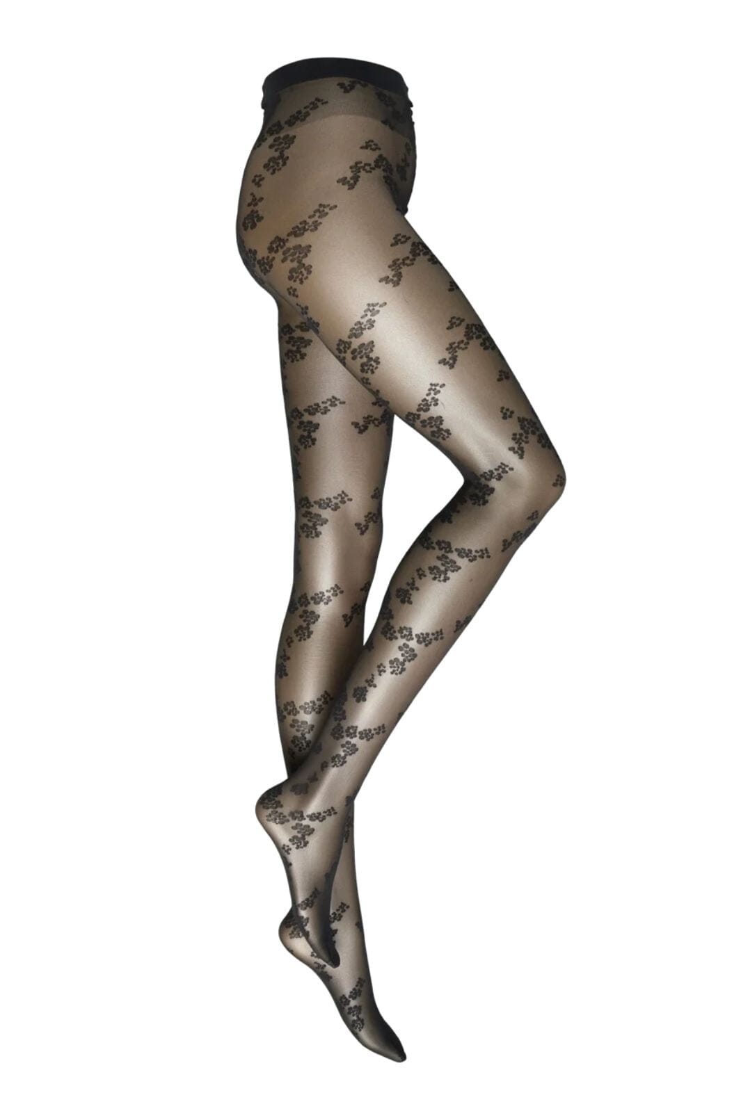Wolford - Floret Tights17657 - 7005 Black Strømpebukser 