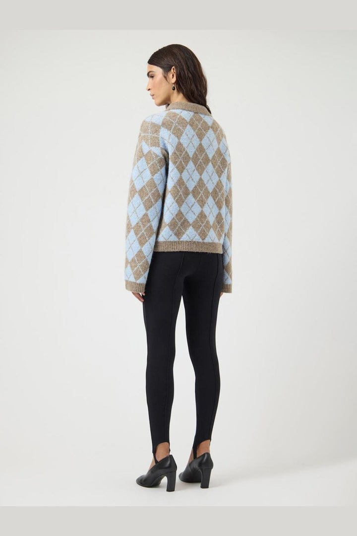 YAS - Yaschelli Ls Polo Knit Pullover - 5127097 Fungi W. Skyway Checks