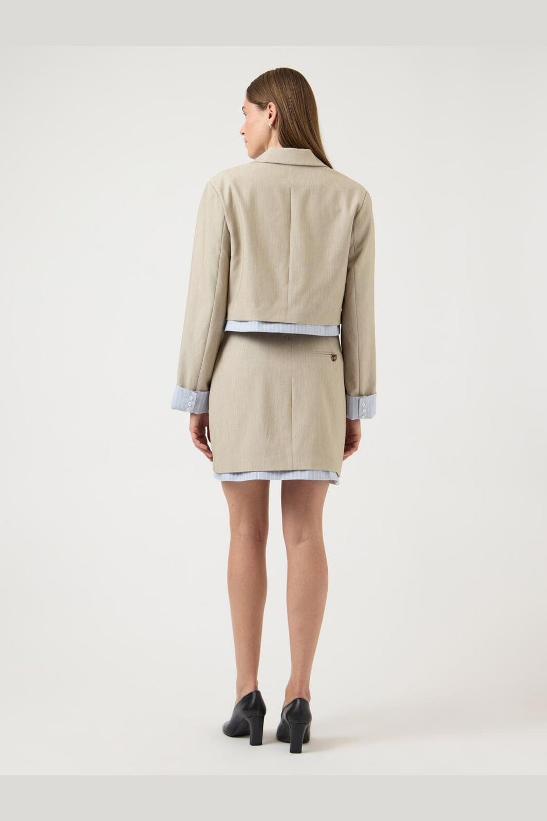 YAS - Yasdetana Ls Blazer - 4950125 Oxford Tan W. Skyway Stripe