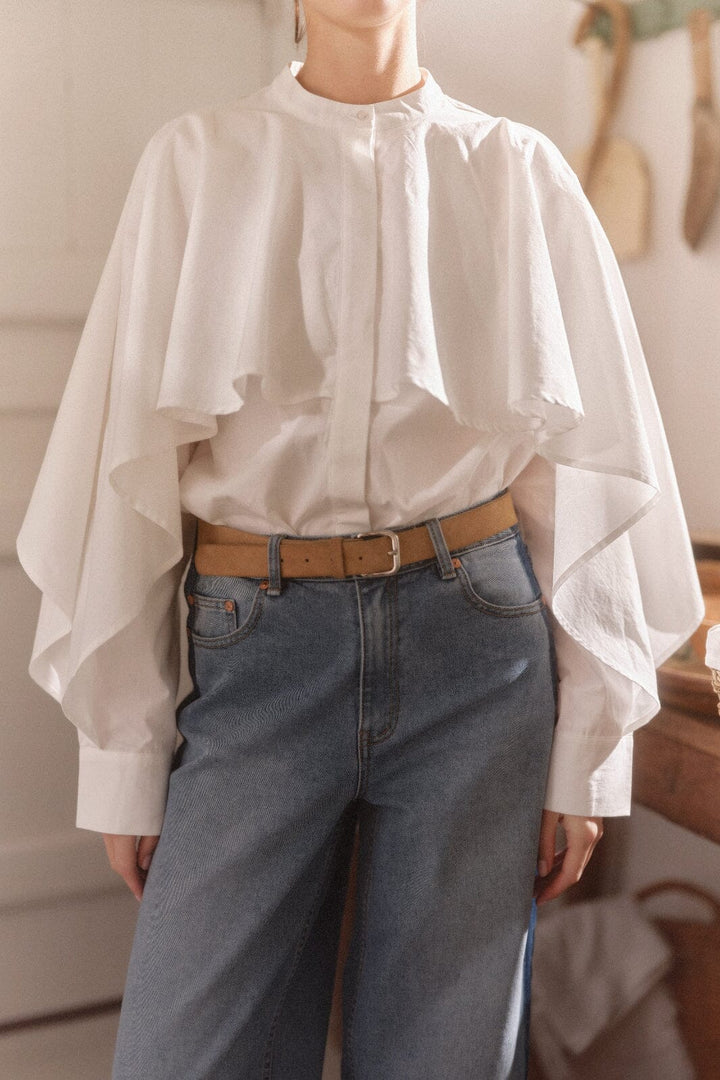 YAS - Yaslau Ls Cape Shirt - 5154671 Star White Skjorter 