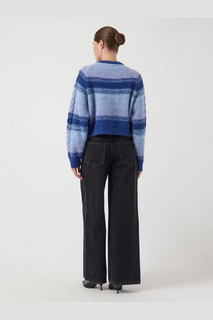 YAS - Yasmegano Ls Knit Short Cardigan - 4827614 Dazzling Blue Vista Blue+Clear Sky