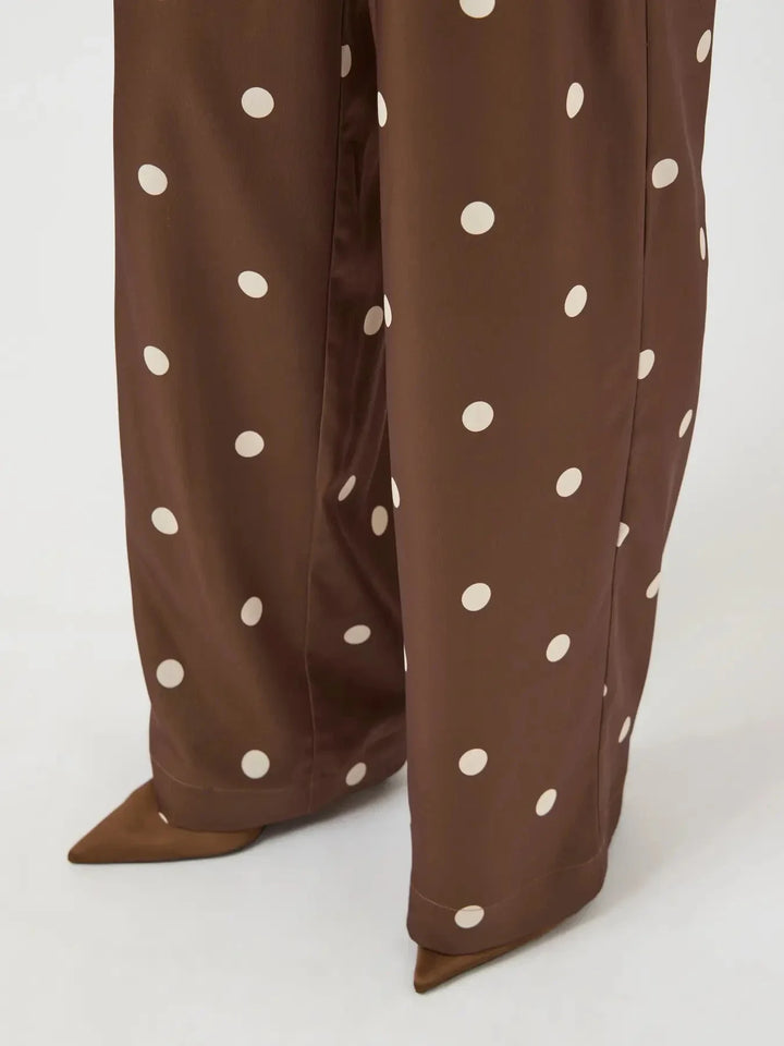 YAS - Yaspella Pant - 5084732 Pinecone Ecru Dots Bukser 