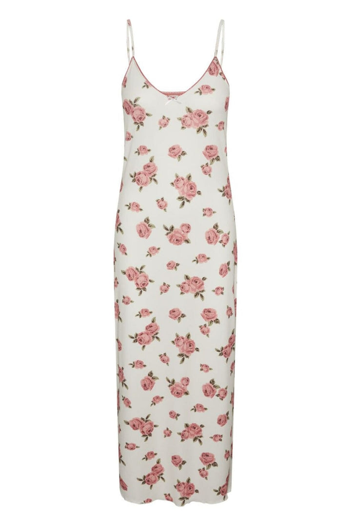 YAS - Yasreece Strap Long Dress - 4613965 Birch Pink Flower Print