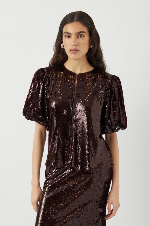 YAS - Yasroyalina 2/4 Sequin Top - 4862794 Port Royale W Sequins