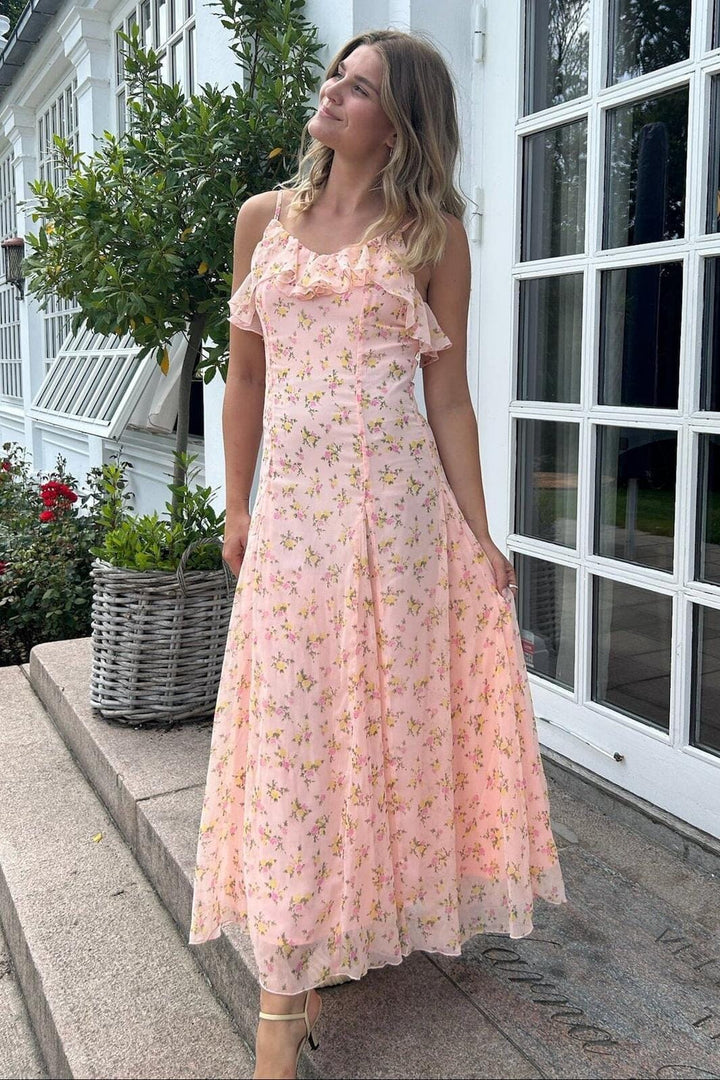YAS - Yassoiree Strap Maxi Dress Bm - 4977236 Blushing Rose Soiree Aop Kjoler 